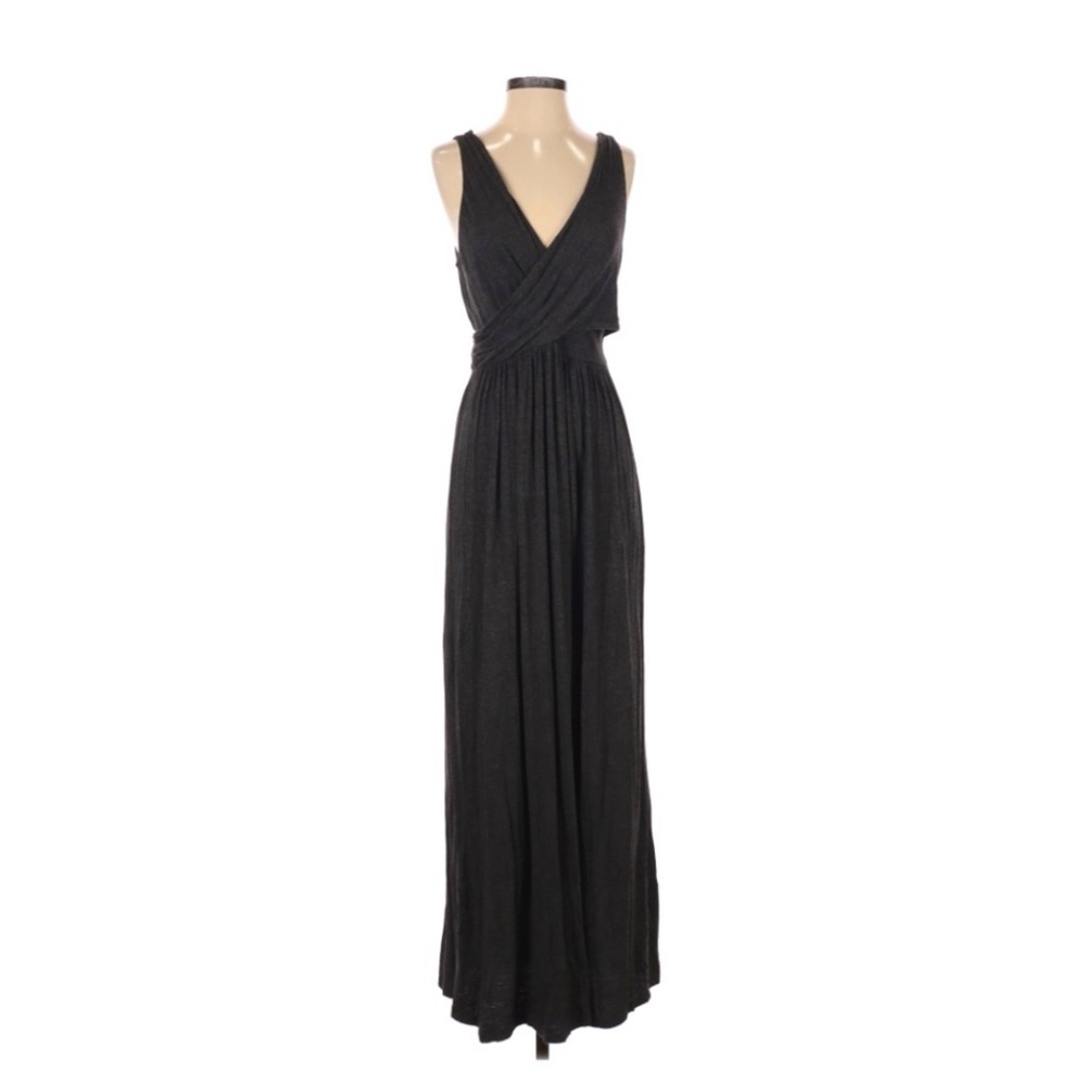 Ann Taylor LOFT Casual Maxi Dress V Neck Gray Small